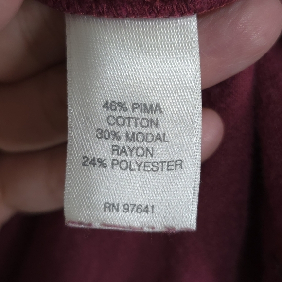 J. JILL PUREJILL Burgundy Crushed Velvet Fall Knee Length Shift Dress Size XL - Picture 9 of 10